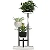 Flower Rack Plant Stand Flower Rack Holder T-Shaped Plant Stand Three-Layer Flower Stand Iron Flower Pot Holder Shelf Planter Display Organizer Garden Balcony