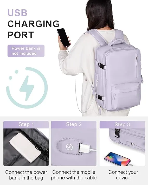 VECAVE Travel Carry on Laptop Backpack, Flight Approved Backpack,Sports College Bag Casual Daypack