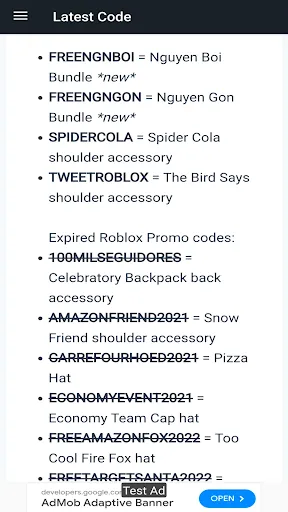 Redeem Code Roblox screenshot