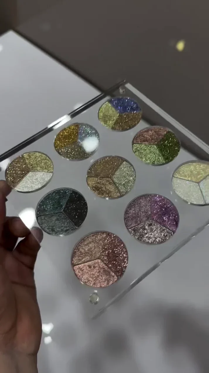 Stunning 9-Pan Glitter Eyeshadow Palette – Multi-Color